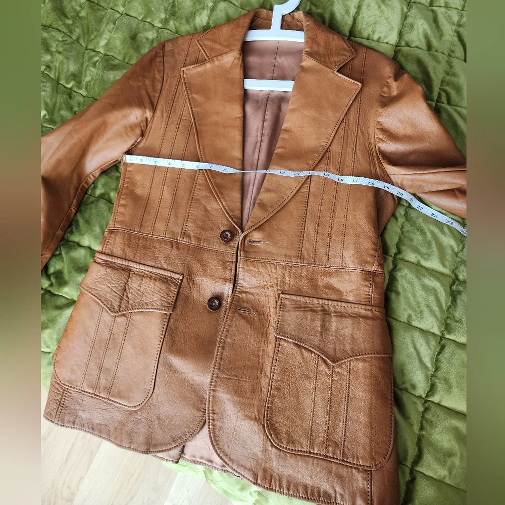 Vintage Pioneer Wear Leather Blazer - sz 38 - Picture 7 of 12